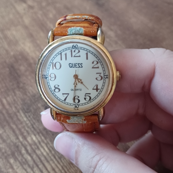 Vintage Guess watch w/ leather band